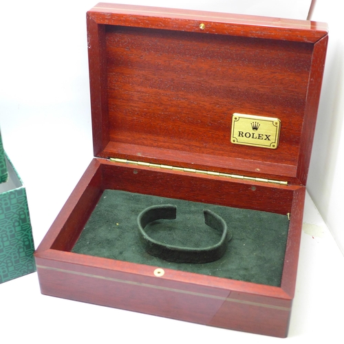 624 - A wooden Rolex wristwatch box with outer box
