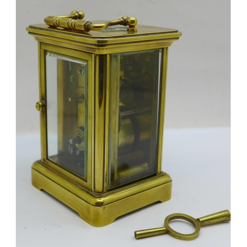 635 - A brass framed carriage key