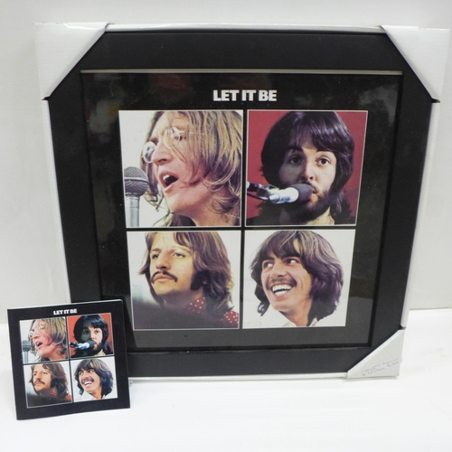 683 - A Beatles Let It Be plaque album cover, by Coalport Characters