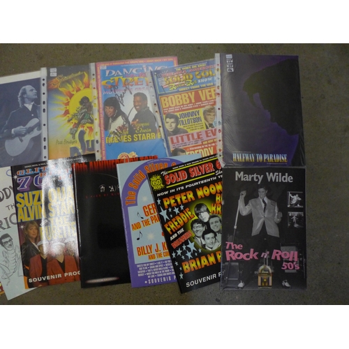 685 - A collection of rock 'n' roll programmes, some signed