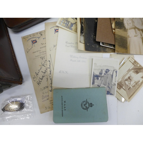 700 - A collection of ephemera and items relating to A.H. Holmes, Lieut. R.A.M.C. including a leather case... 