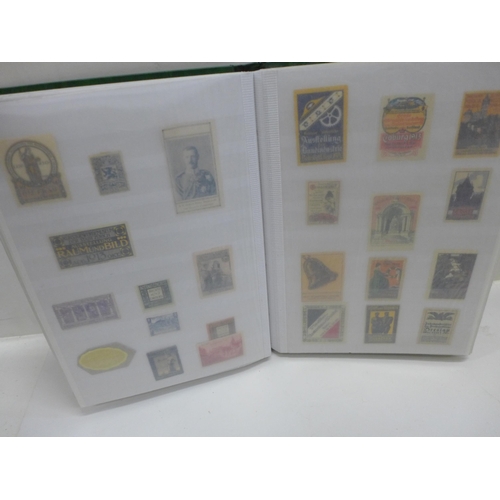 701 - Poster Stamps; stock book of poster stamps mainly from the period 1900 to 1940 together with later p... 