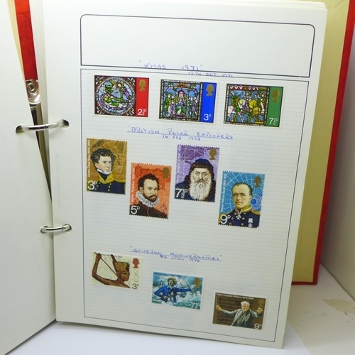 723 - Stamps; album of GB mint 1961 to 1986 with a decimal face value of approximately £70