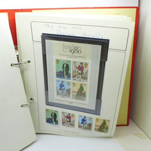 723 - Stamps; album of GB mint 1961 to 1986 with a decimal face value of approximately £70