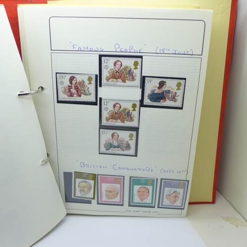 723 - Stamps; album of GB mint 1961 to 1986 with a decimal face value of approximately £70