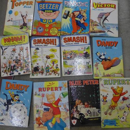 757 - A collection of children's 1960's annuals including Blue Peter, Smash, The Dandy Book, etc.