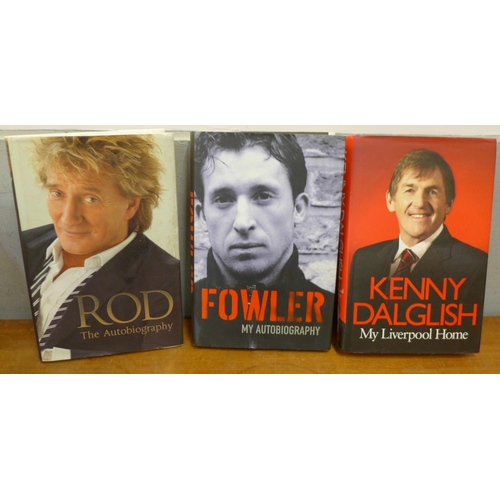 780 - Autographed books; Rod Stewart, Robbie Fowler and Kenny Dalglish