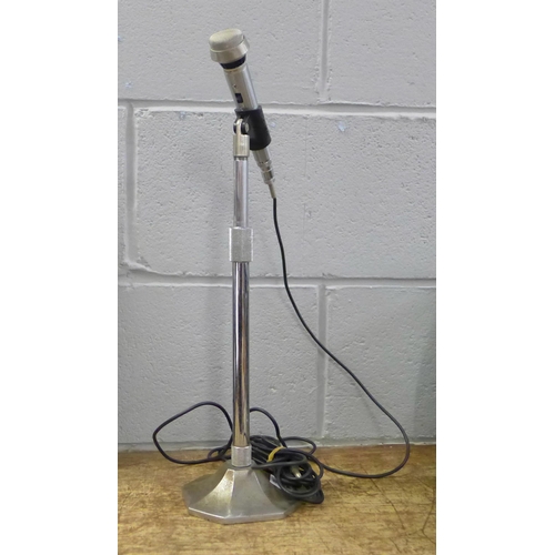 819 - A vintage 1960's Ross microphone on stand