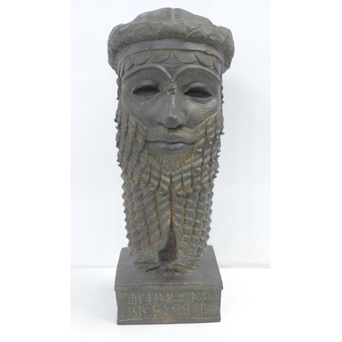 826 - A resin bust of Sargon of Akkad, 34cm