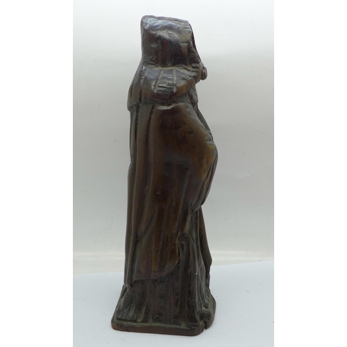 835 - A carved oak figure of John the Baptist, 23cm