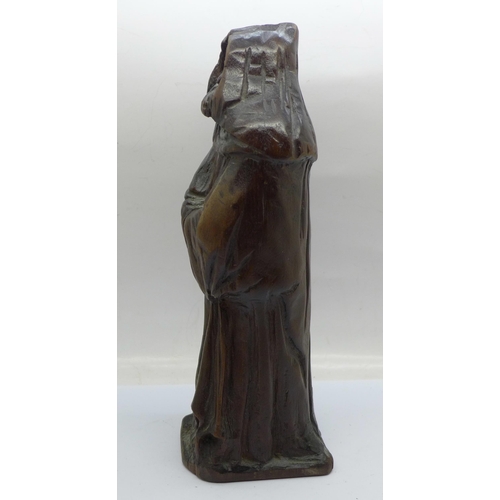 835 - A carved oak figure of John the Baptist, 23cm