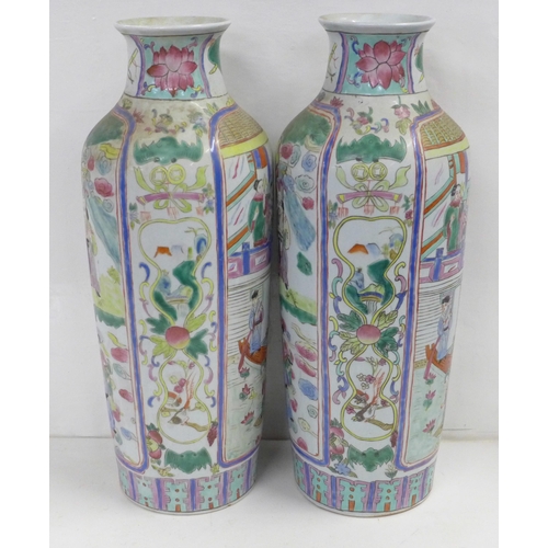 840 - A pair of Chinese vases, 37cm