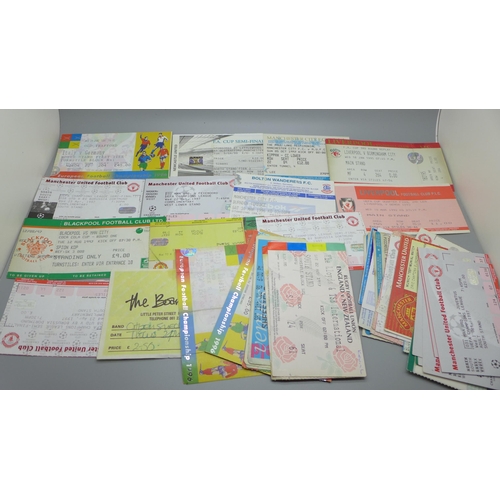 851 - Fifty-two assorted football match tickets including 1990's Manchester United