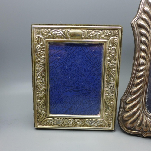 859 - Four hallmarked silver photograph frames, tallest 20cm