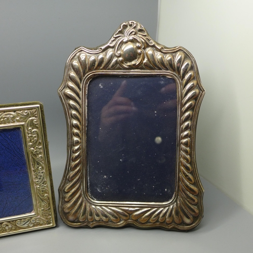 859 - Four hallmarked silver photograph frames, tallest 20cm