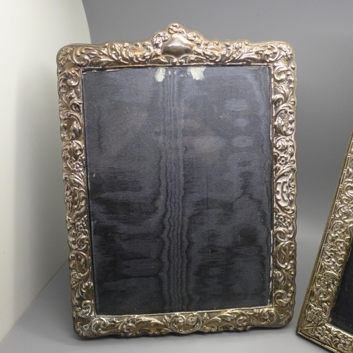 860 - Two hallmarked silver photograph frames, tallest 27.5cm