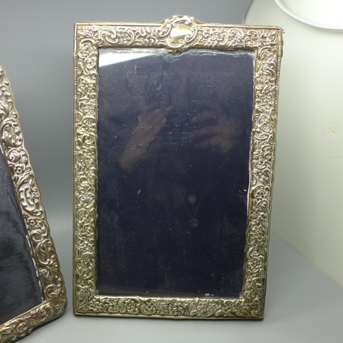 860 - Two hallmarked silver photograph frames, tallest 27.5cm