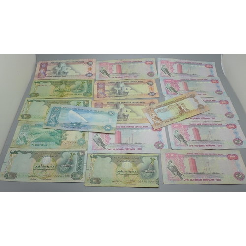 861 - A collection of bank notes from the Middle East