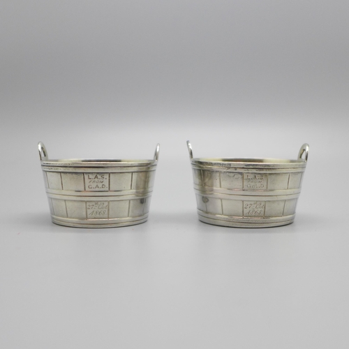 875 - A pair of Victorian silver salts, London 1867, 50g