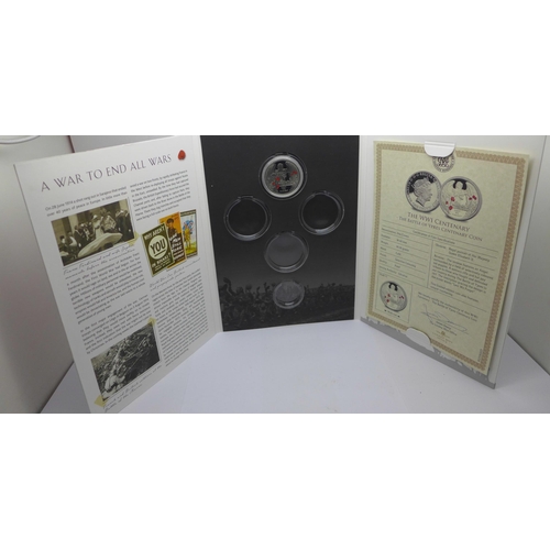 901 - A collection of commemorative coins including one silver 1973 Royal wedding coins, (folders not comp... 