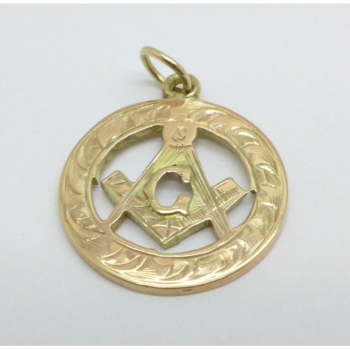 981 - A 9ct gold Masonic fob, 4.6g