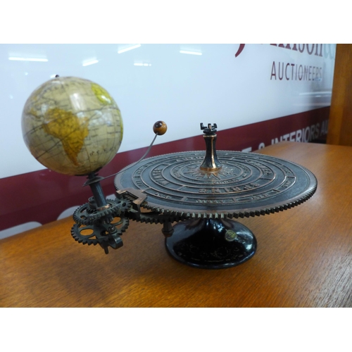 1 - A late 19th Century tellurian orrery by George Philip & Son, London & Liverpool, Parkes and Hadley's... 