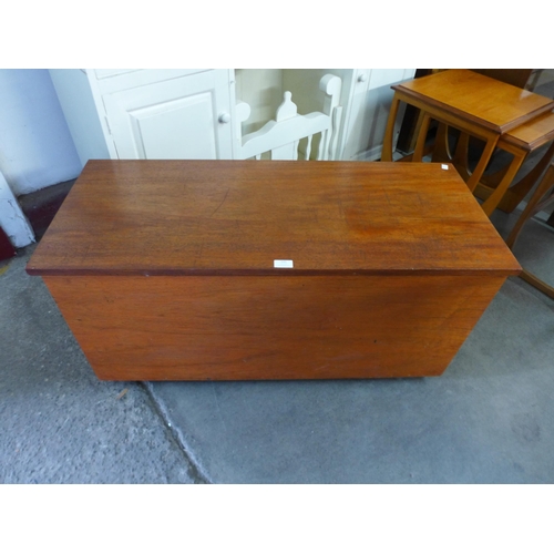 131 - A teak blanket box