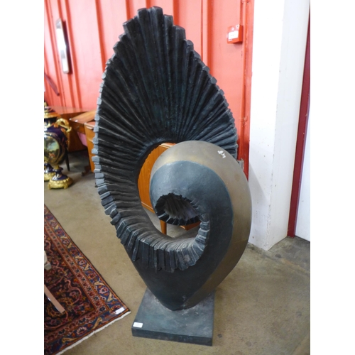 155 - A large abstract bronze sculpture