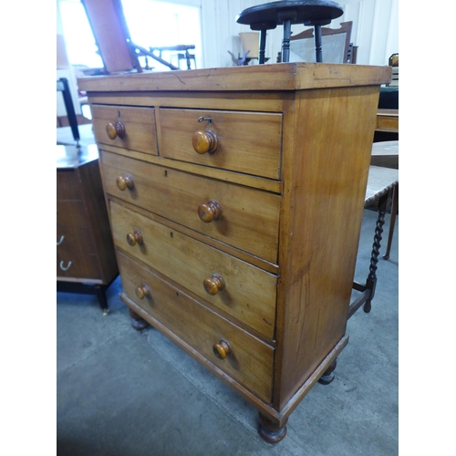 157 - A Victorian birch chest of drawers