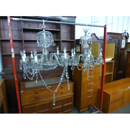 170 - Two Victorian glass chandeliers (only partially assembled in saleroom)