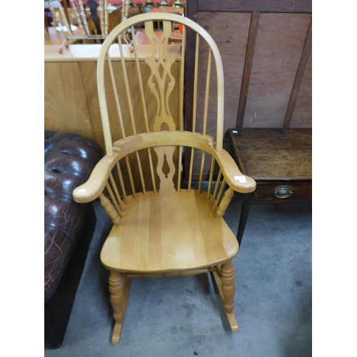 189 - A beech Windsor rocking chair