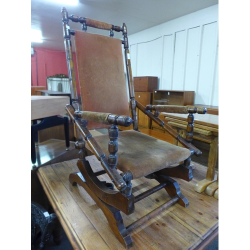 197 - A 19th Century American beech rocking chair