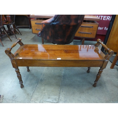 22 - A Victorian mahogany window seat