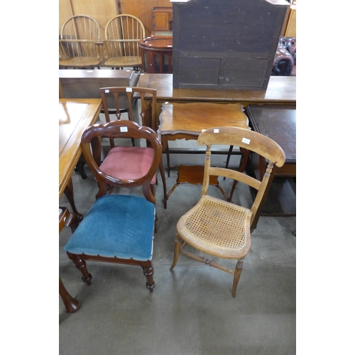 238 - An Edward VII mahogany occasional table, a Victorian walnut chair and two other chairs