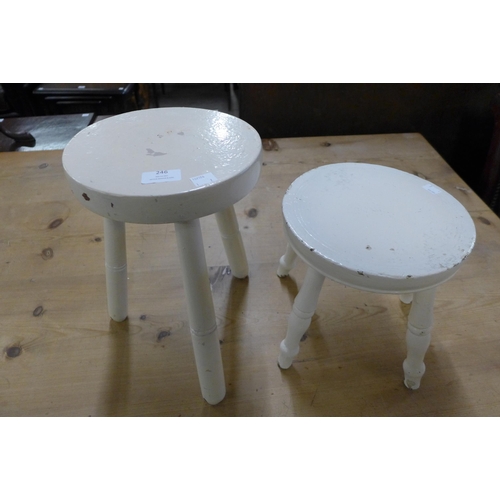 246 - Two painted milking stools