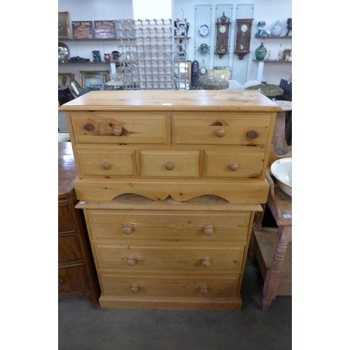 258 - Two pine chests of drawers