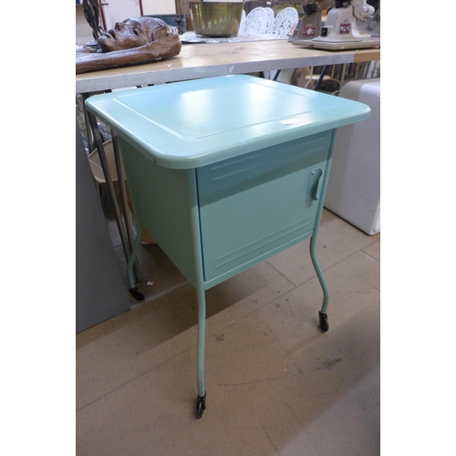 334 - A painted metal single door table