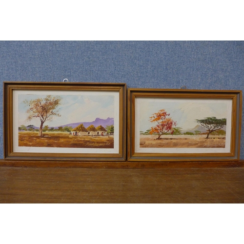 342 - Peter Daniel Von Blommestein, pair of South African landscapes, oil on board, framed