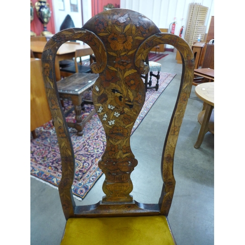 59 - A pair of 18th Century Dutch walnut and marquetry inlaid side chairs