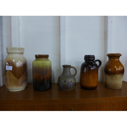 85 - Five West German glazed porcelain vases