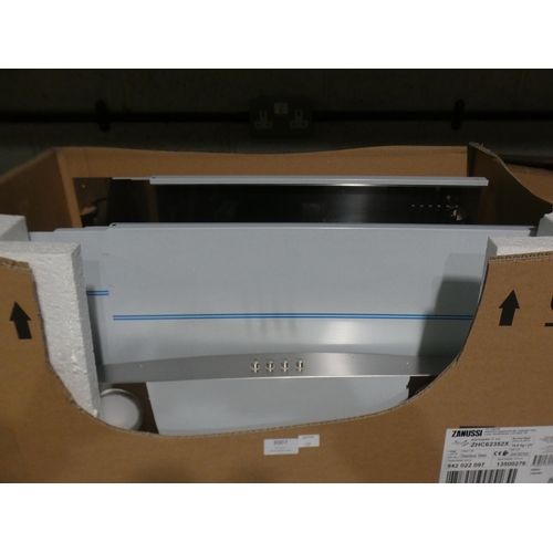 3007 - Zanussi Chimney Cooker Hood and Curved Glass (H605xW600xD500) (model:- ZHC62352X), RRP £199.17 inc. ... 