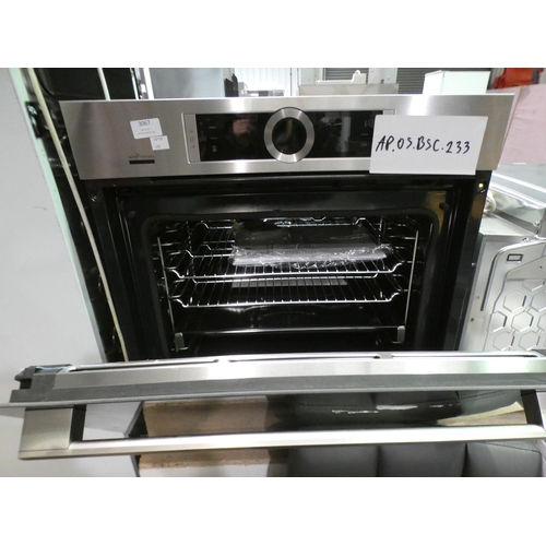 3067 - Bosch Serie 8 Home Connect Single Pyrolytic Oven (H595xW595xD548) (model:- HBG6764S6B), RRP £890.84 ... 