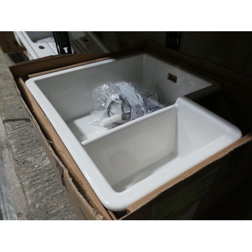 3117 - 1.5 Bowl - white ceramic sink  *This lot is subject to vat