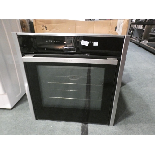 3127 - Neff N70 Single Multifunction Pyrolytic Slide & Hide Stainless Steel Oven (H595xW596xD548) (model:- ... 