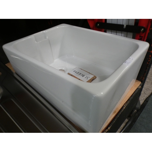 3167 - Bora White Ceramic Belfast 1.0 Sink (460x600) (model:- BL468008), RRP £207.50 inc. VAT  *This lot is... 