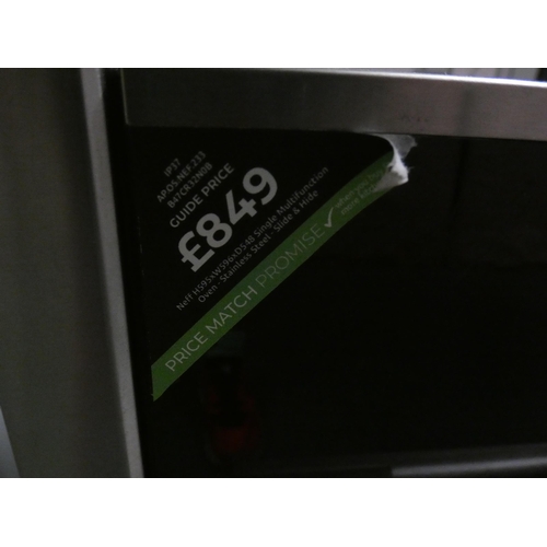 3188 - Neff N70 Single Multifunction Stainless Steel Slide & Hide Oven (model:- H595xW596xD548), RRP £707.5... 