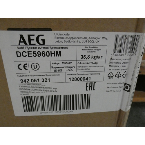 3193 - AEG Ceiling Hood (H582xW900xD700) (model:- DCE5960HM), RRP £832.50 inc. VAT  *This lot is subject to... 