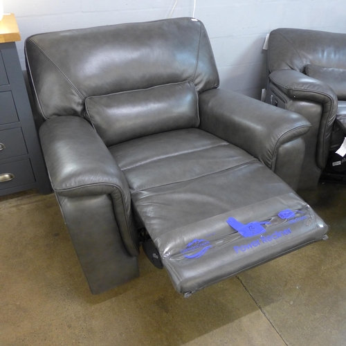1302 - A Maxwell Grey Leather Recliner, RRP £666.66 + VAT (4070-12) * This lot is subject to VAT