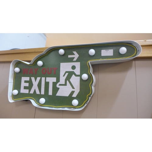 1315 - A 'Way Out' Exit illuminated sign (756912)   #