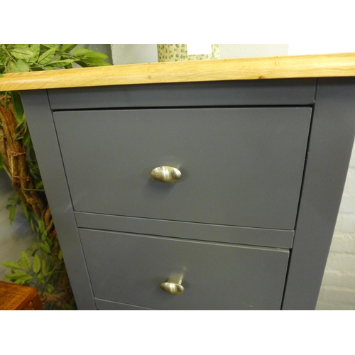 1335 - A Bergen blue painted oak five drawer tallboy * this lot is subject to VAT